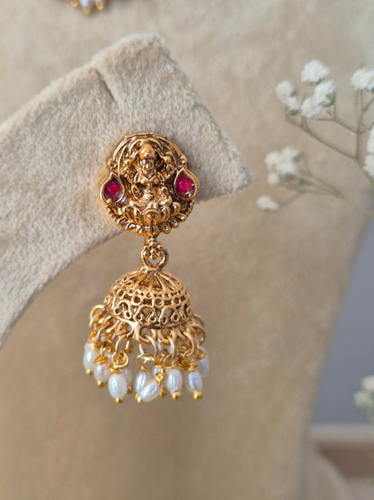 Artisanal Rani jhumka earring in a modern Indian ethnic aesthetic by naitri.in