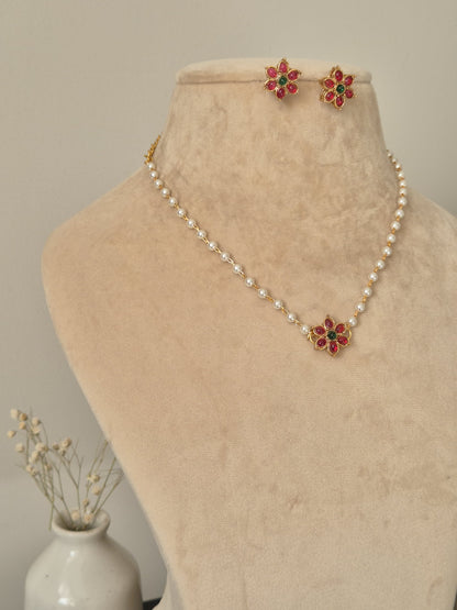 Manikya Temple Necklace Set by Naitri - Necklace