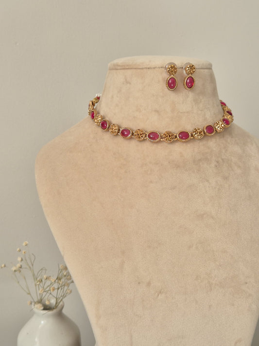 Mahadevi Temple Necklace Set by Naitri - Necklace