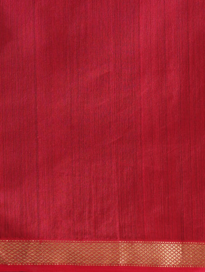 Red & Orange Maheshwari Saree with Blouse Piece