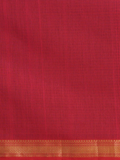 Peach & Red Maheshwari Saree